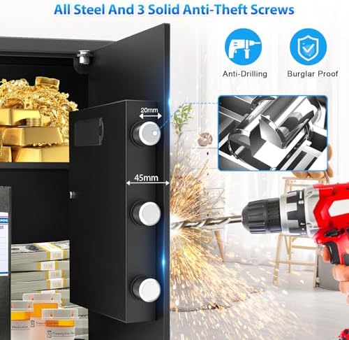 3.3 Cuft Large Home Safe, Digital Safe Box with Smart Alarm System - Image 3
