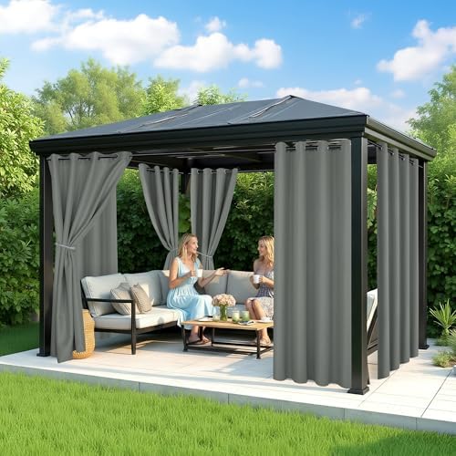Outdoor Curtains for Patio Waterproof, 6 Drape Panels, Sun Shades - Image 4