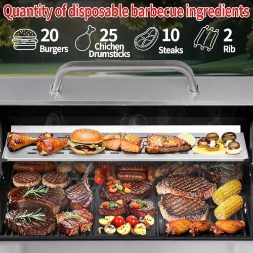 6-Burner Propane Gas Grill and Griddle Combo with Side Burner - Image 3