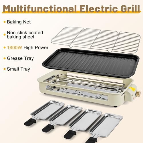Pukomc Electric Indoor Grill,2 in 1 Indoor Grills for Kitchen - Image 6
