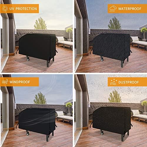 iCOVER 28 inch Griddle Cover for Blackstone, 600D Heavy Duty Waterproof Anti-UV Canvas Flat Top BBQ Covers for 28" Outdoor Cooking Gas Grill Griddles with One Side Shelf - Image 7