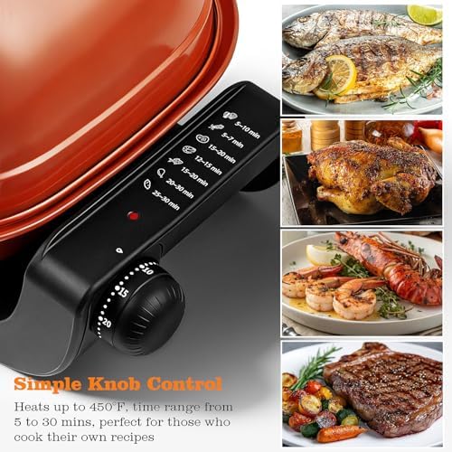 Electric Grill, Techwood 3-in-1 Indoor Grill, Odor-Free 3-Layer Filter Korean BBQ Grill, Timer Control Knob, Double Sided Heating, Roast, Toast, Grill & More for Parties & Everyday Meals, 1300W - Image 3