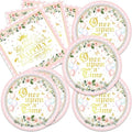 40pcs Princess Castle Party Supplies,Pink Castle Party Decoration Supplies,Used for Princess Party Decoration,Include 20 dinner plates, 20 Napkin (pale pink) by Unknown