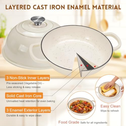 GGC 6QT Sourdough Dutch Oven Kit, 7-Piece Enameled Cast Iron Bread Oven - Image 4