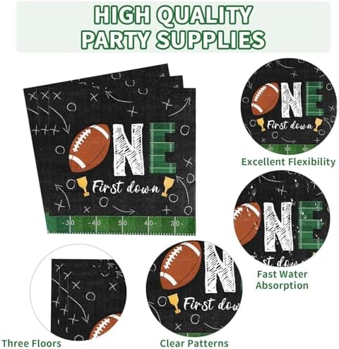 Grencian 96 Pcs Football Party Decorations for 1 Year Old Boys, Serves 24 - Image 3