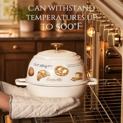 CAROTE Enameled Cast Iron Dutch Oven, 5QT Pot with Lid & Gift Box - Image 3