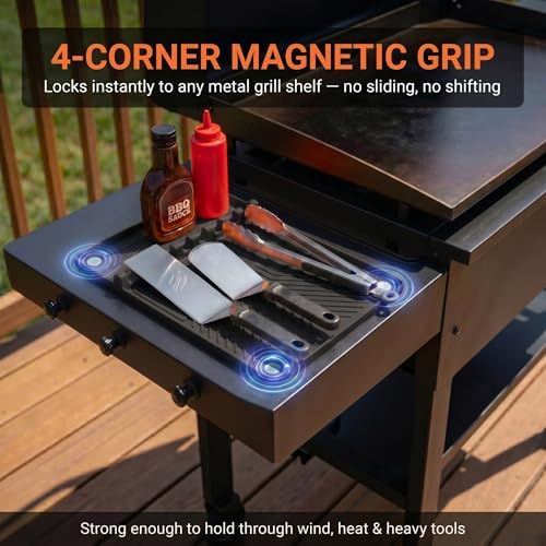 Magnetic Silicone Grill Mat for Side Shelves, 16x11.5 in, Black - Image 2