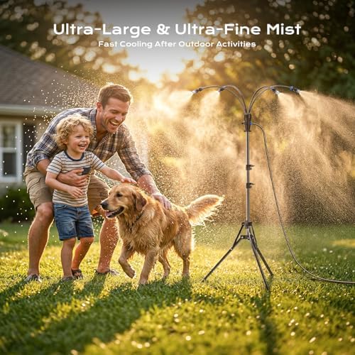 Portable 4 Gallon Misting System with 15000mAh Rechargeable Pump, Stand, 33FT Hose – Powerful Outdoor Water Bucket Misters for Outside Patio Cooling, Backyard, Canopy, Sports, Greenhouse, Camping - Image 3