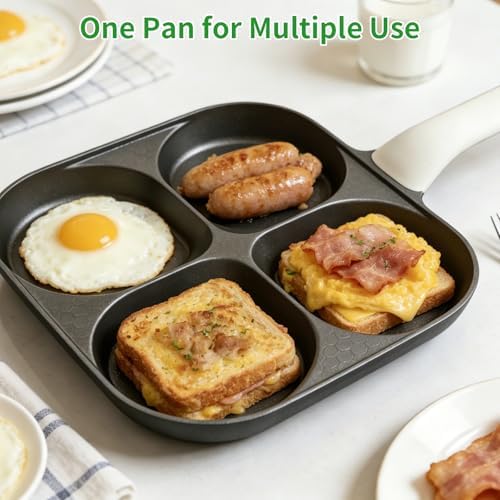 4 Cup Egg Pan, Nonstick Breakfast Pan with 4 Holes for Pancakes - Image 6