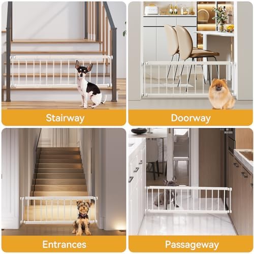 Fldofaves Dog Gate Indoor,18"-45" Extra Wide Metal Short Dog Gate to Step Over, 14" Tall Small Pet Gate with 3 Extension Kits, Pressure Mounted for Doorways & Stairs - Image 5