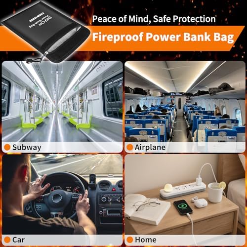 ENGPOW Fireproof Organizer Travel Safe Bag, Portable Electronic Carry Case - Image 5