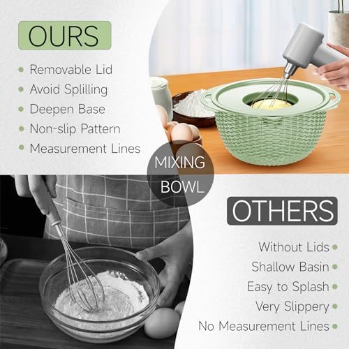 4-1 Strainer with Bowl & Spoons Set - Strainers and Colanders - Colanders for kitchen(Patented) - Pasta Strainer with Upgraded Graters & Spoons for Fruit Veggie Kitchen Essentials, Green - Image 5