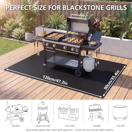 Grill Mats,Double Anti Slip BBQ Floor Mats for Outdoor Grill Deck Protect - Image 2