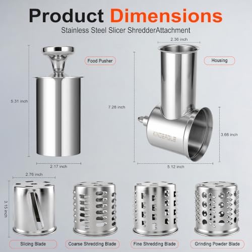 Large Stainless Steel Slicer Shredder Attachment for KitchenAid Mixers - Image 3