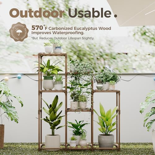 Bamworld Tall Plant Stand Indoor Wood Shelf Outdoor Tiered Rack - Image 4