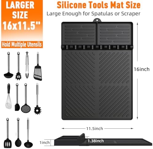 Silicone Grill Mat Compatible with Blackstone, Black - Image 3