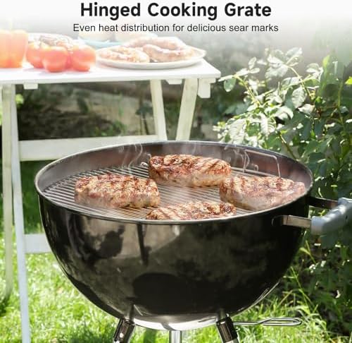 SHINESTAR Hinged Grill Grate, Fits for Weber 22" Charcoal Grills, 21.5" BBQ Cooking Grate Compatible with Original Kettle, Master Touch, Performer, and Jumbo Joe Premium - Image 2