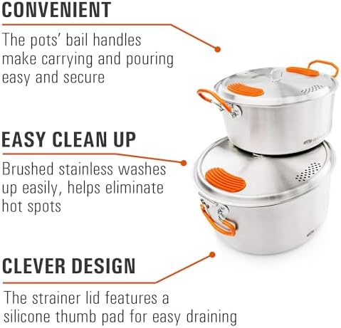 GSI Outdoors Glacier Stainless Base Camper Cookset, Medium & Large - Image 4