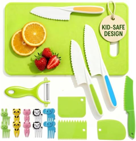 Kids Knife Set for Real Cooking -19Pc Montessori Kitchen Tools for Toddlers by K-BRANDS
