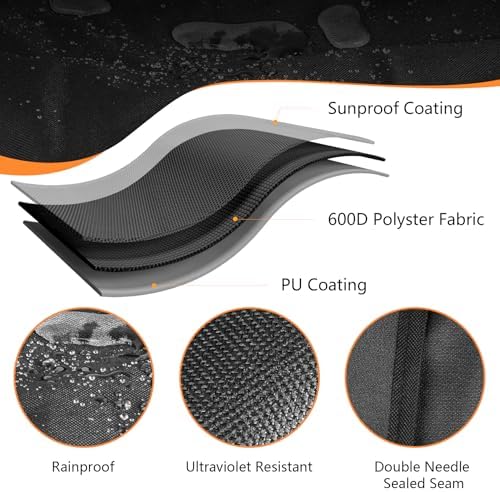 Outdoor 600D Heavy Duty Grill Cover for Traeger Ironwood 650 Series, Full-Length Grill Cover Grill Accessory Waterproof Pellet Cover Compatible with Traeger Ironwood 650 Accessories BAC505,Black - Image 3