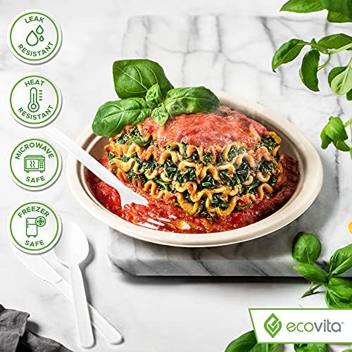Ecovita 100% Compostable Paper Plates [7 in.] – 150 Disposable Plates Eco Friendly Sturdy Tree Free Liquid and Heat Resistant Alternative to Plastic or Paper Plates - Image 5