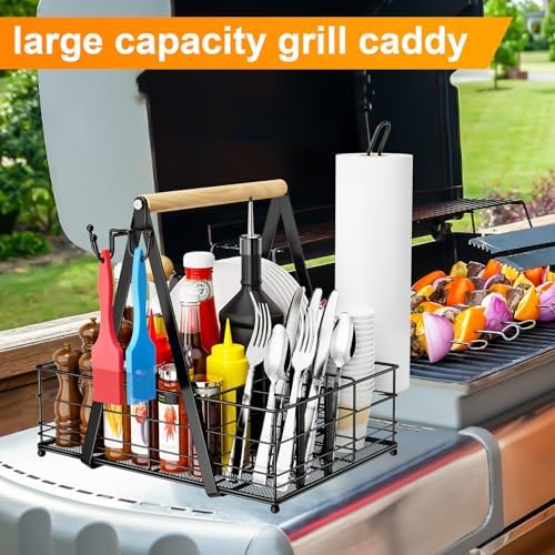 JBBTOOL Grill Caddy, BBQ Caddy for Outdoor Grill with Paper Towel Holder, Picnic Utensil Caddyfor Outdoor Kitchen, RV, Patio, Tailgate, Camping Essentials, Grilling Gifts for Men, Barbecue Tool Sets - Image 2