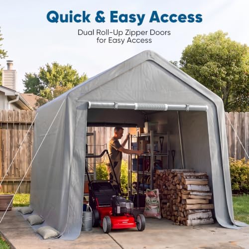 Quictent 8x12FT Long Storage Shelter Portable Shed with Roll-Up Door&Vents - Image 6