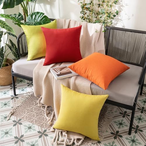 MIULEE Decorative Outdoor Pillow Covers Christmas 12x12 Red - Image 4