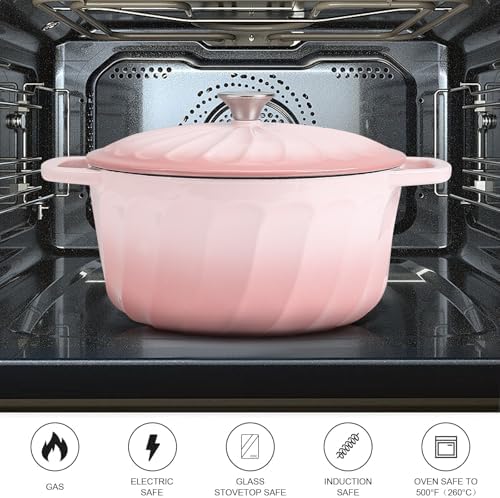 Enameled Cast Iron Dutch Oven Pot with Lid, 6 QT Large Dutch Oven - Image 5