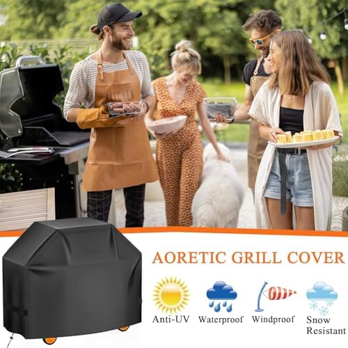 Aoretic 72-inch BBQ Gas Grill Cover for Outdoor Grills - Waterproof, Anti-UV for Weber, Char-Broil, Monument, Dyna-Glo, Nexgrill - Spun Polyester - Image 7