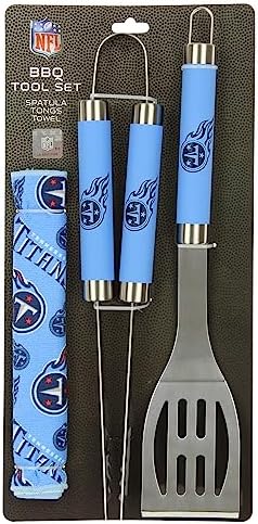 NORTHWEST NFL 3 Piece Team Color and Logo BBQ Grill Set: Spatula, Tongs, and Towel - Image 4