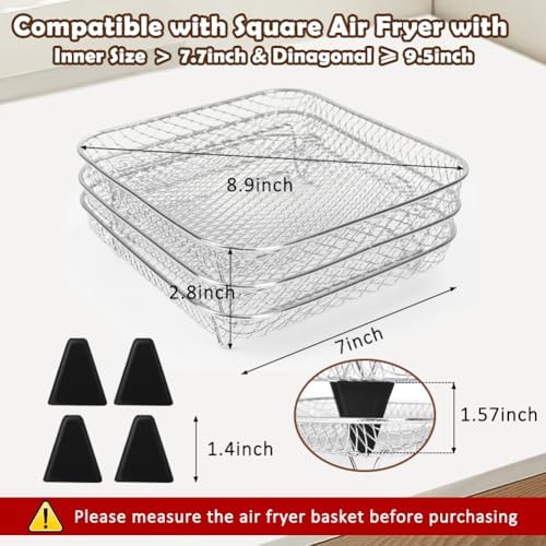 BYKITCHEN 7 inch Square Air Fryer Rack for Ninja Crispi Airfryer - Image 2