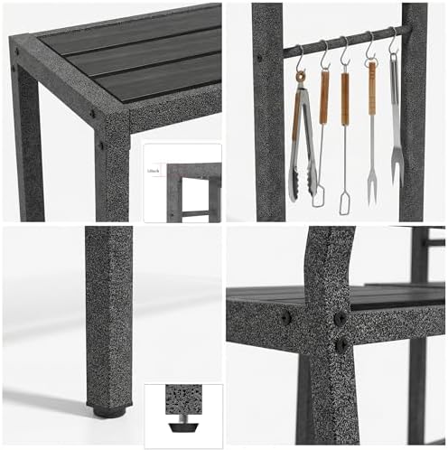 3Pcs Outdoor Patio Bar Set, 55" Rectangular High Top Table & Chair Set - Image 5
