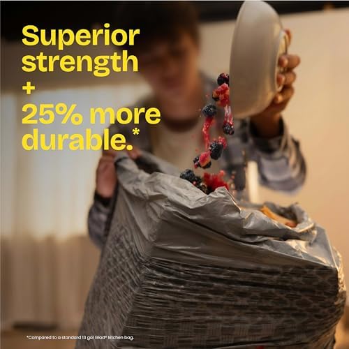 Glad ForceFlex MaxStrength LeakGuard Bags, Sunshine Lemon, 13 Gallon, 90 Ct - Image 6