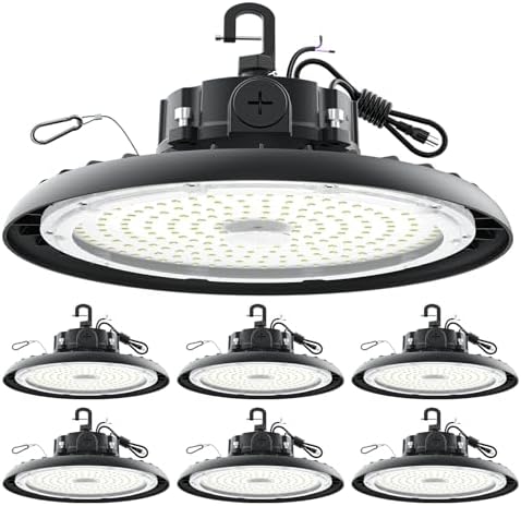 AIKVSXER 240W UFO High Bay Light 43200LM 6000K, 1-10V Dimmable Shop Lights by AIKVSXER