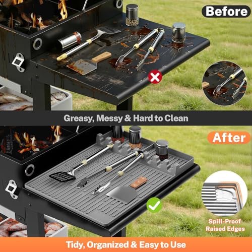 Silicone Grill Mat Compatible with Blackstone, BBQ Griddle Tool, Grey - Image 6