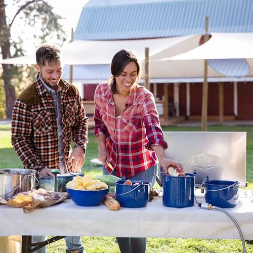 GSI Outdoors 1.75 qt Straight Pot w/Lid & Handle - Enamelware for Cooking Outdoors, Camping & Travel - Image 2