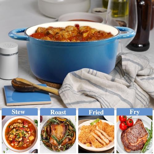 COOKWIN 6QT Enameled Cast Iron Dutch Oven with Lid, Heavy-Duty & Non-Stick Cookware Pot for Braising, Stews, Roasting, Bread Baking - Oven & Stovetop Safe - Image 6