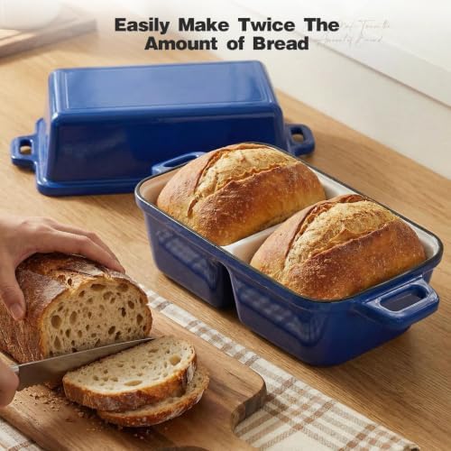 Double Dutch Oven for Sourdough Bread Baking, Enameled Cast Iron Dutch Oven - Image 2