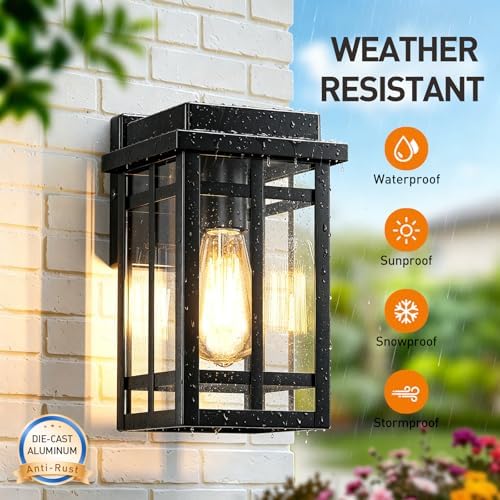Outdoor Wall Light Fixtures 9.76'', Porch Lights Lantern, 2 Pack - Image 3