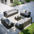 Aoxun Patio Furniture Set, 11 Piece Outdoor Sectional Sofas with Waterproof Cover, 10 Seats Wicker Rattan Outdoor Furniture Patio Conversation Set for Backyard, Garden Light Grey by Aoxun