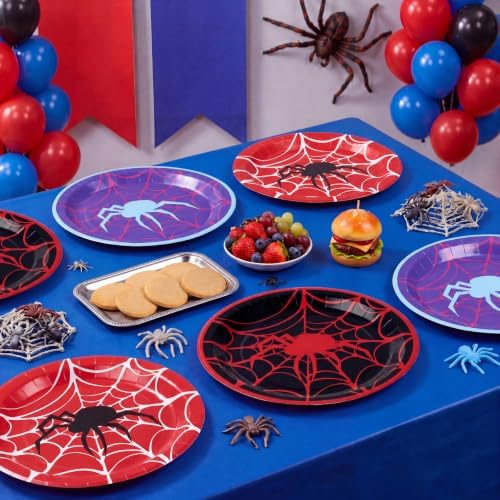 Havawish 144 Pcs Spider Paper Plates Birthday Party Decorations 7'' 9'' - Image 2