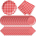 Roshtia 120 Pcs Red Gingham Plates and Napkins Set, Serves 60 by Roshtia