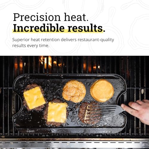 Lodge Pro-Grid Reversible Grill/Griddle, PFAS-Free, 20 x 10.5 Inches - Image 3