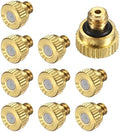M METERXITY 10-Pack Brass Misting Nozzles, 0.012inch/0.3mm Orifice Heavy Duty 10/24 UNC Screw Thread Misting Nozzle Plug for Outdoor Spray Cooling System/Patio Mist System/Dust Control by MMETERXITY