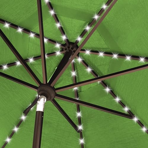 EliteShade USA 10-Year-Non-Fading 10ft Market Patio Umbrella, Commercial Grade Table Sun Umbrella with 80 Solar LED Lights, Crank Open, Windproof & UPF 50+ UV Protection for Garden, Deck, Pool, Backyard, Macaw Green - Image 6