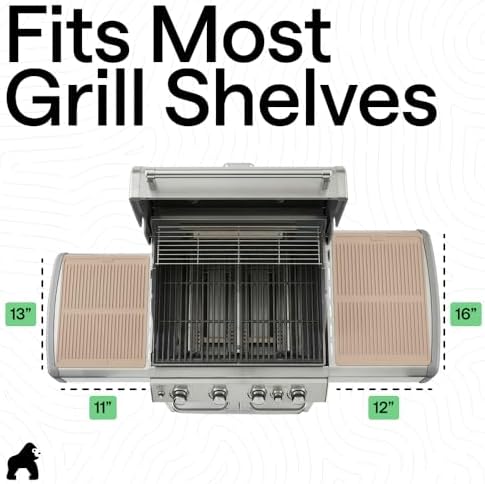 GORILLA GRIP Silicone Grill Mat, Heat Resistant Up to 550F, 13x11, Beige - Image 6