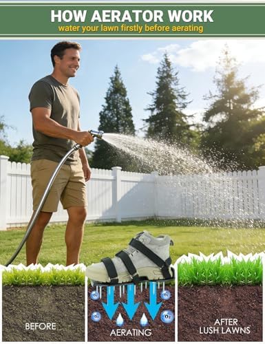 Lawn Aerator Shoes, Soil Aerator Grass Tool with Dual Hook & Loop Straps - Image 5
