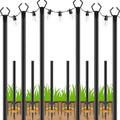 LETIANPAI 10Ft String Light Poles 6 Pack,Light Poles for Outside Lights,Outdoor with Fence Brackets Hanging Lights,Metal Stand Deck Patio Backyard by LETIANPAI