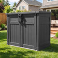 Large Outdoor Storage Cabinet 51 Cu Ft with Pneumatic Hydraulic Lid, Horizontal Outdoor Storage Shed-Easy to Assemble, Waterproof Outdoor Storage Box for Backyards by Unknown